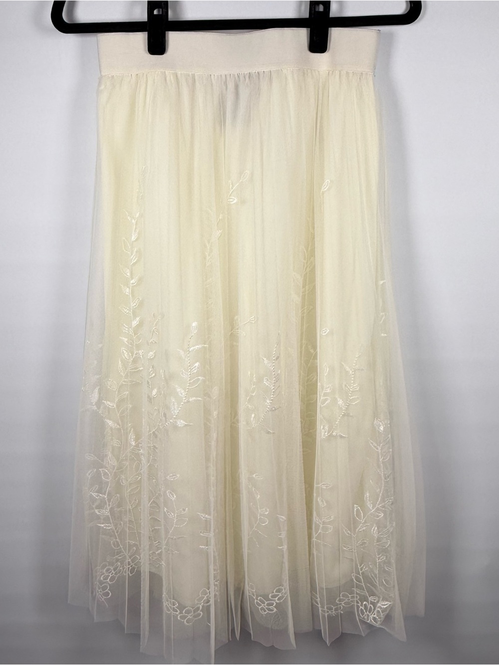 NWT MetroWear Ivory Whimsical Tulle Midi Skirt Cottagecore Fairy Romantic - Picture 3 of 13